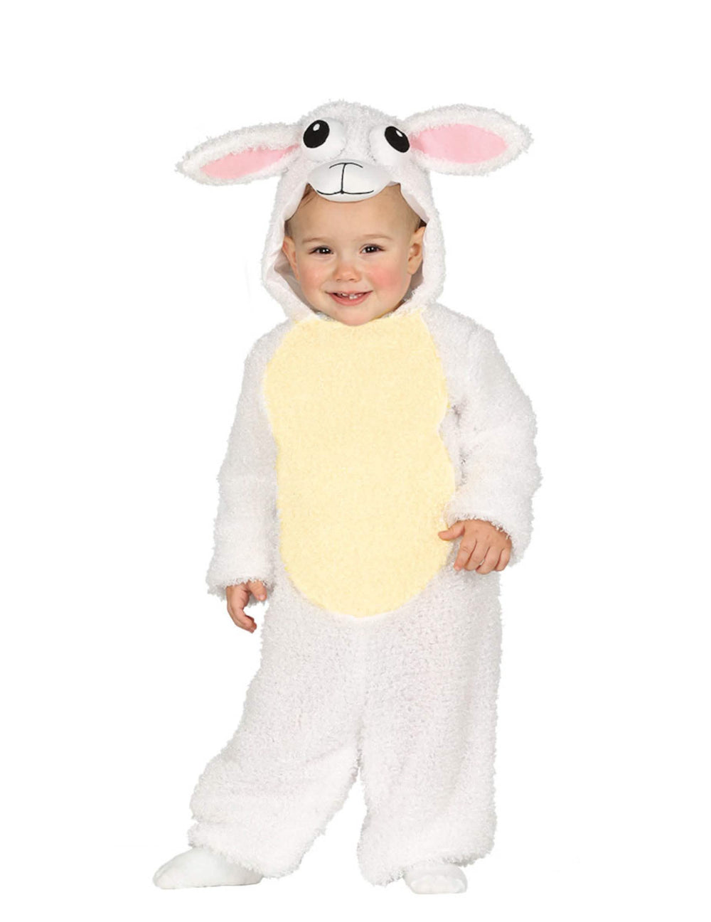 Déguisement mouton pour bébé blanc à ventre jaune