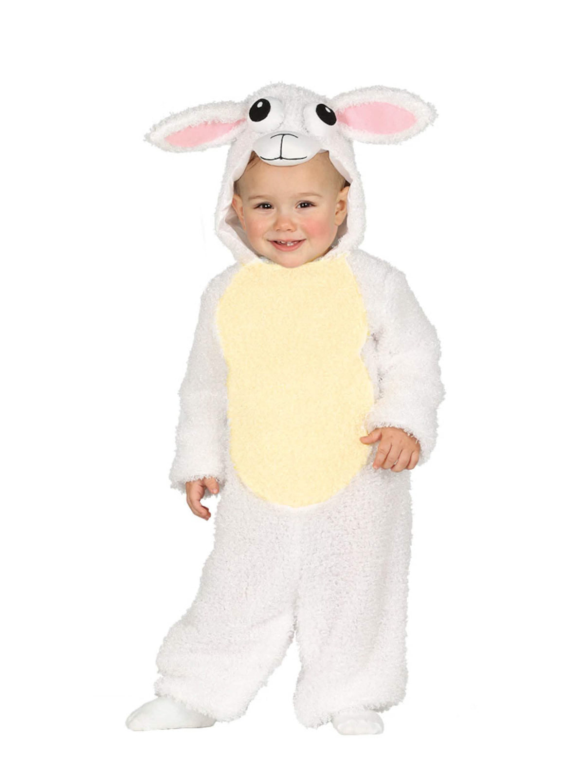 Déguisement mouton pour bébé blanc à ventre jaune