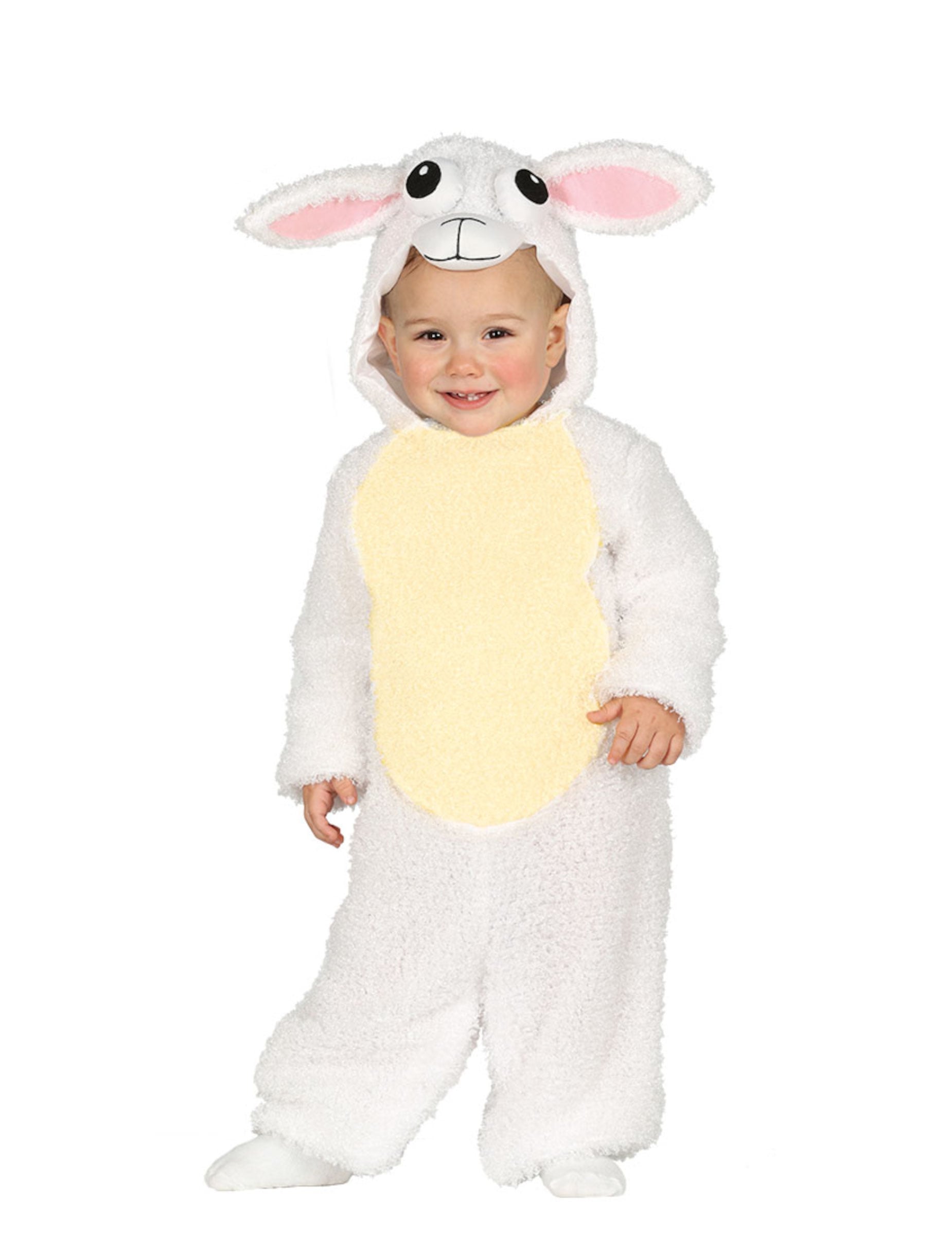 Déguisement mouton pour bébé blanc à ventre jaune