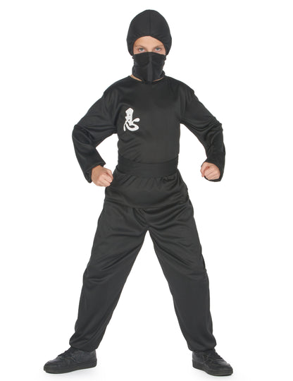 Vue de face du déguisement ninja commando pour garçon