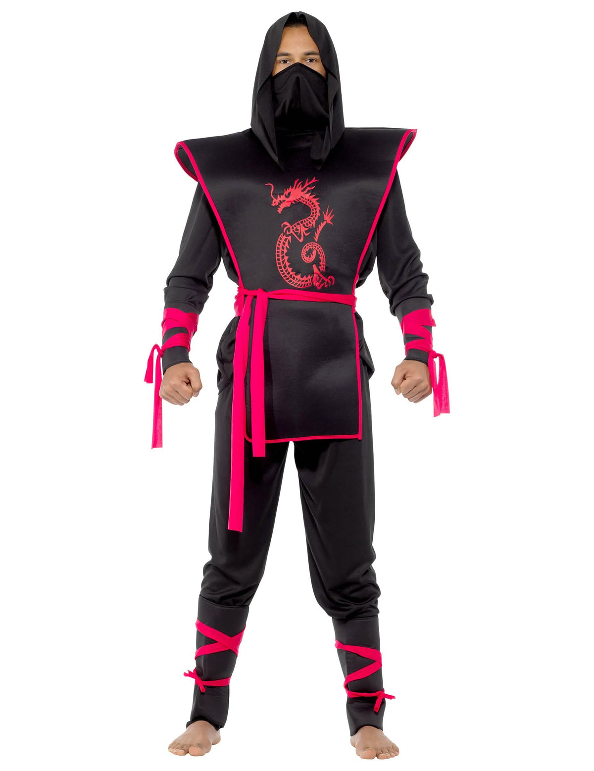 Vue de face du déguisement ninja pour homme