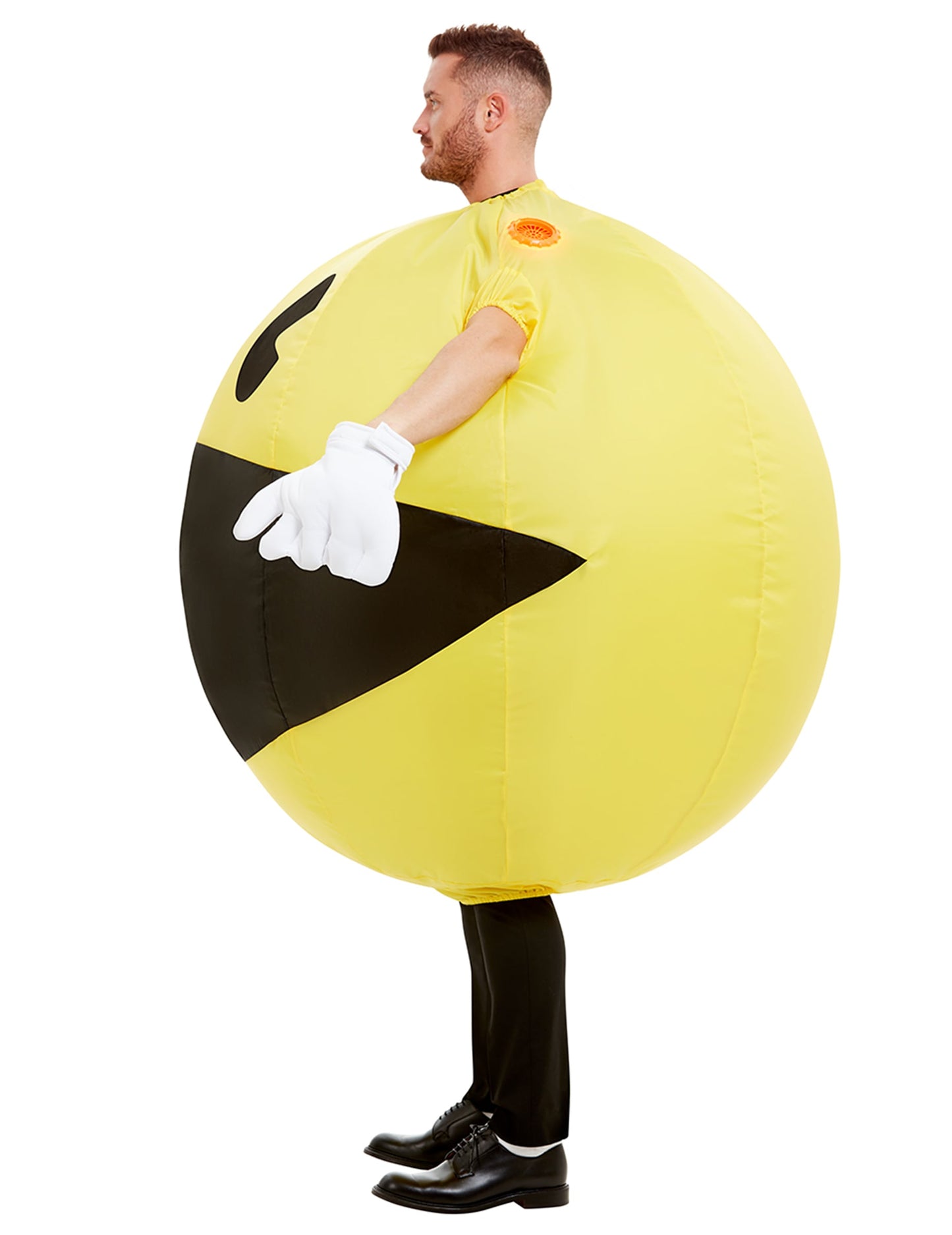 Vue de profil du déguisement gonflable Pac-Man