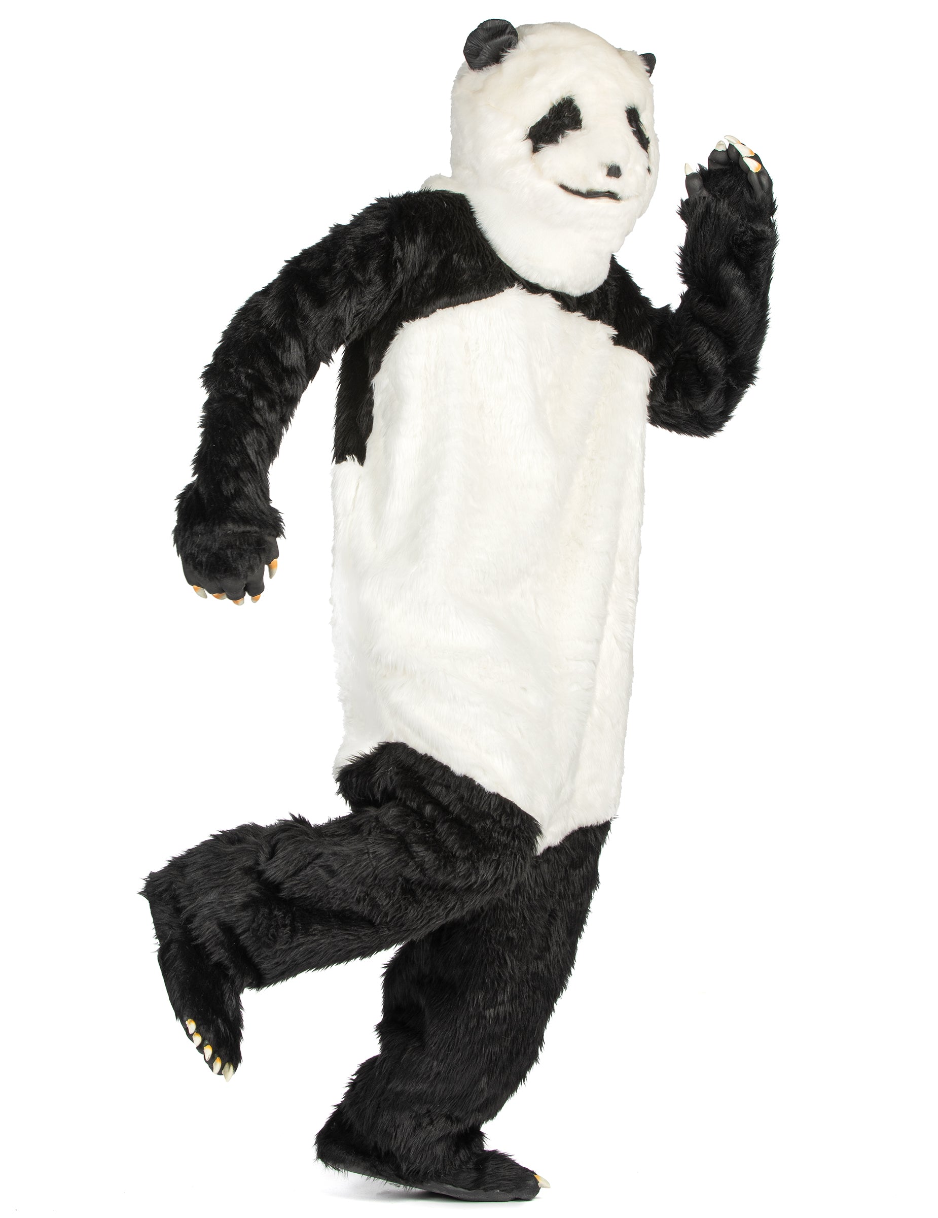 Vue de profil du déguisement de panda pour adulte