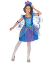 Déguisement de paon à paillettes pour fille bleu et violet avec ailes et serre-tête