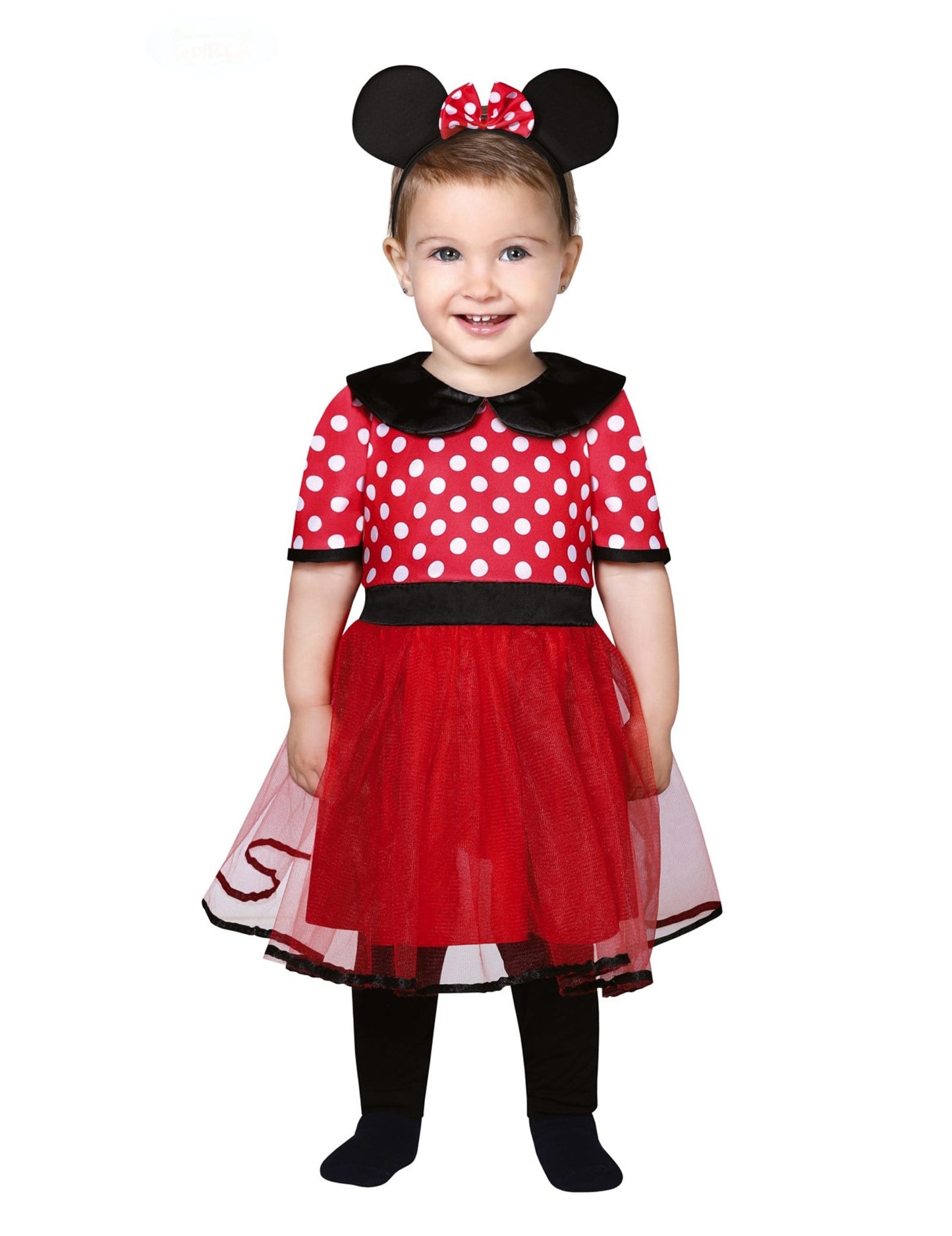 Déguisement petite souris pour bébé rouge à pois blancs avec serre-tête