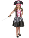 Déguisement de pirate pour fille rose et noir avec chapeau