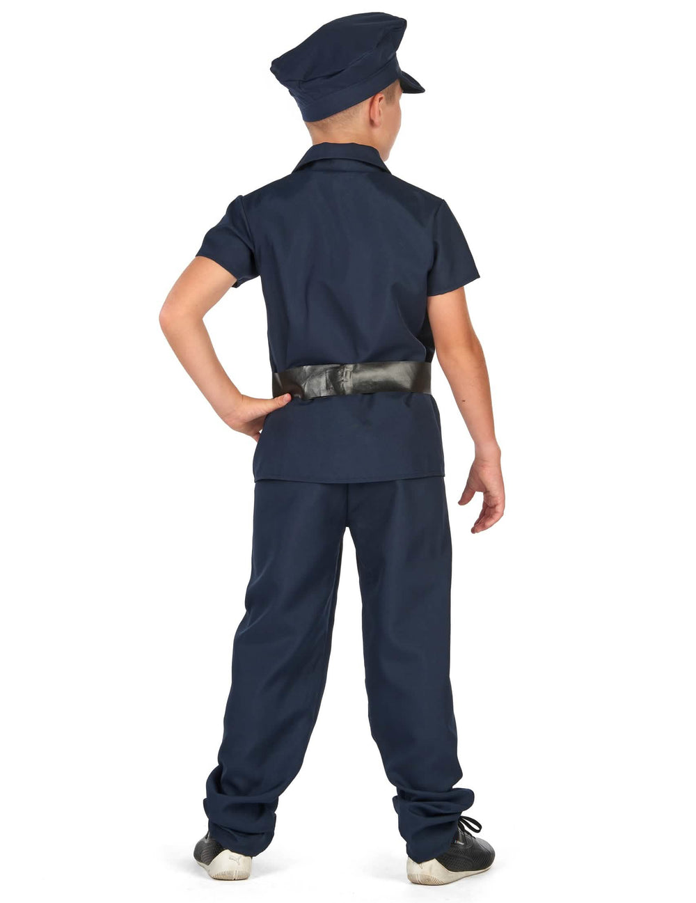 Vue de dos du déguisement de policier à manches courtes pour enfant