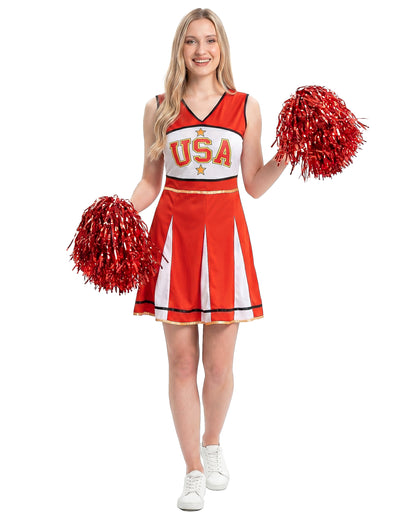 Cheerleaderin punainen asu naiselle
