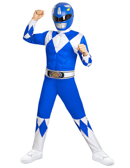 Déguisement Power Ranger™ pour enfant bleu et musclé