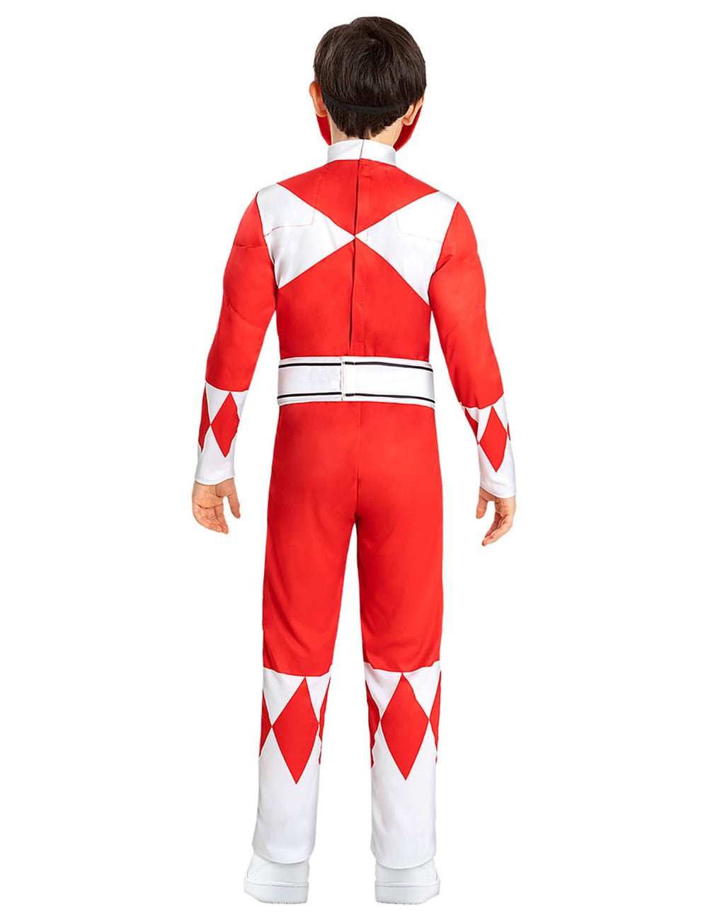 Vue de dos du déguisement Power Ranger rouge musclé