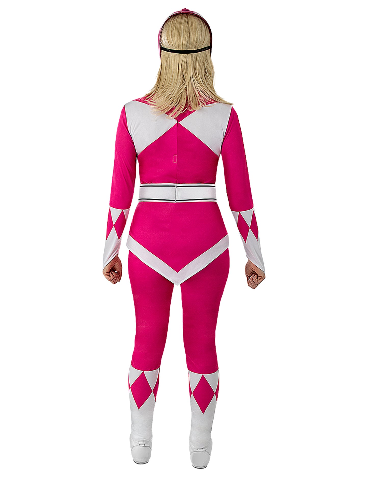 Vue de dos du déguisement Power Ranger rose
