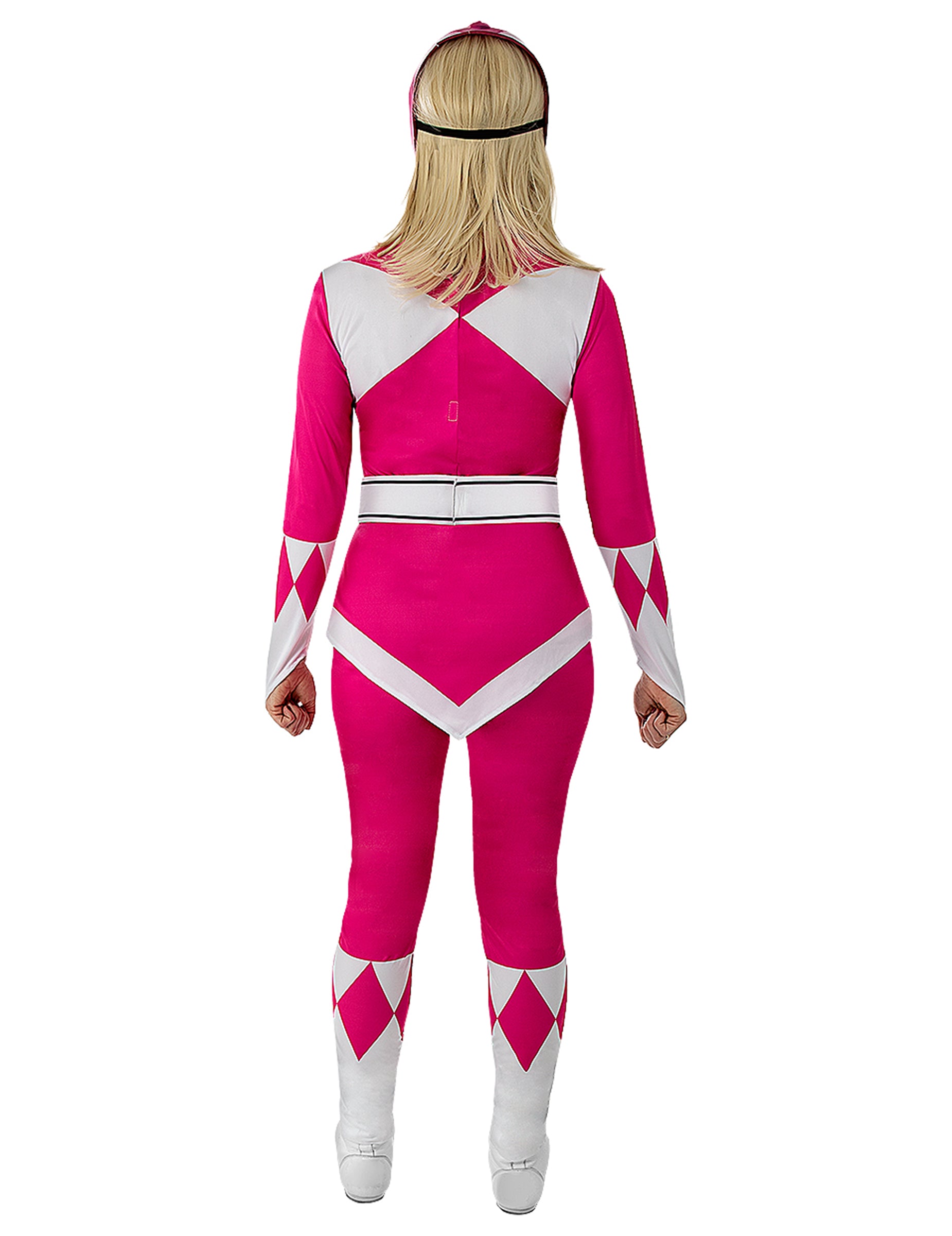 Vue de dos du déguisement Power Ranger rose