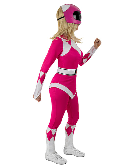 Vue de profil du déguisement Power Ranger rose