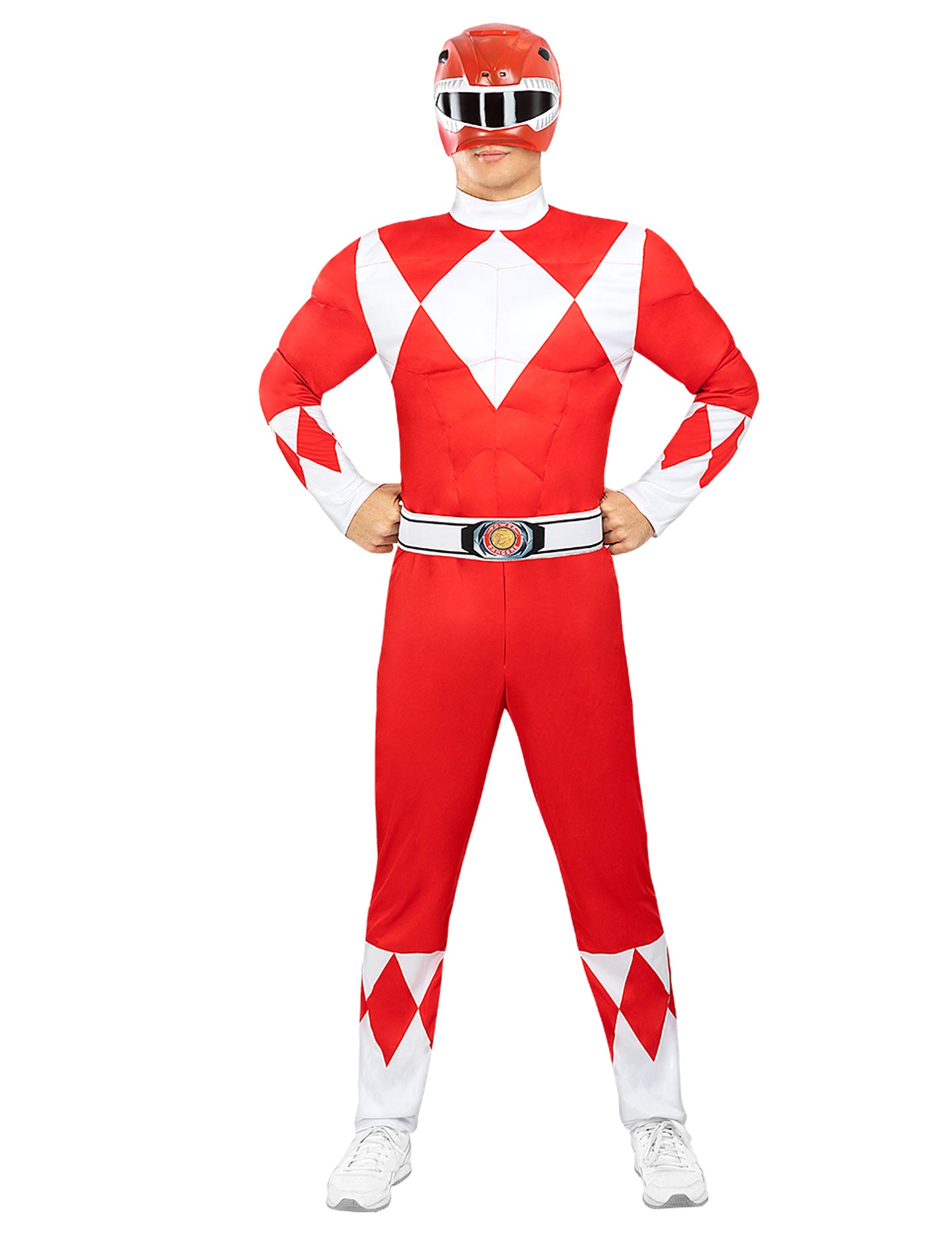 Vue de face du déguisement Power Ranger™ rouge