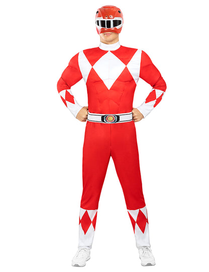 Vue de face du déguisement Power Ranger™ rouge