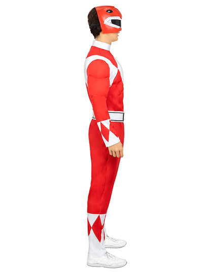 Vue de profil du déguisement Power Ranger™ rouge