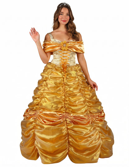 Déguisement princesse jaune haut de gamme pour femme