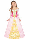 Déguisement de princesse pour fille robe satinée rose et jaune