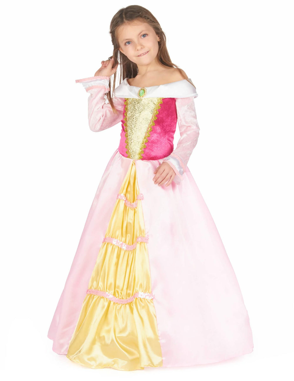 Vue de profil du déguisement de princesse pour fille