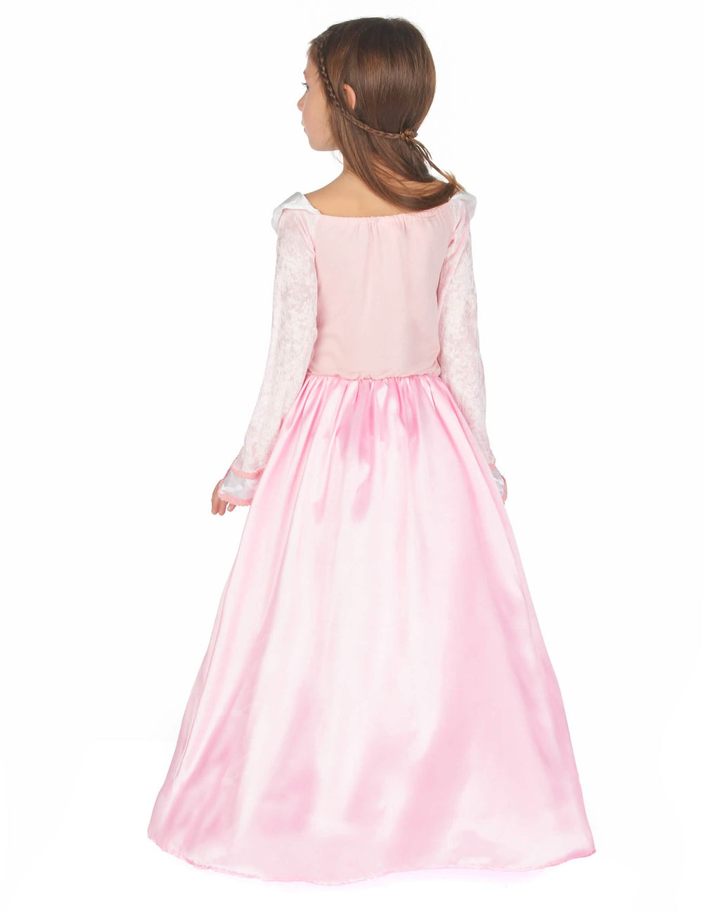 Vue de dos du déguisement princesse robe satinée
