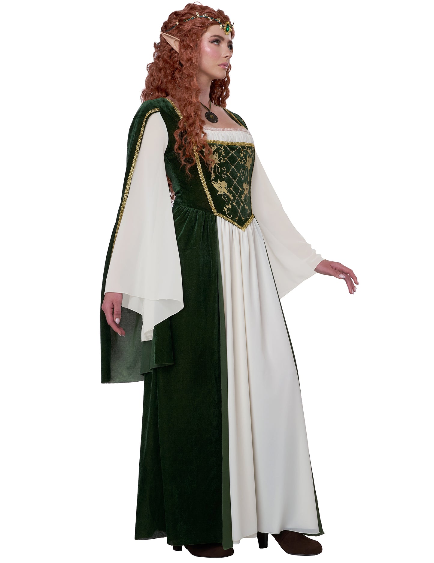 Vue de profil du déguisement de reine elfique