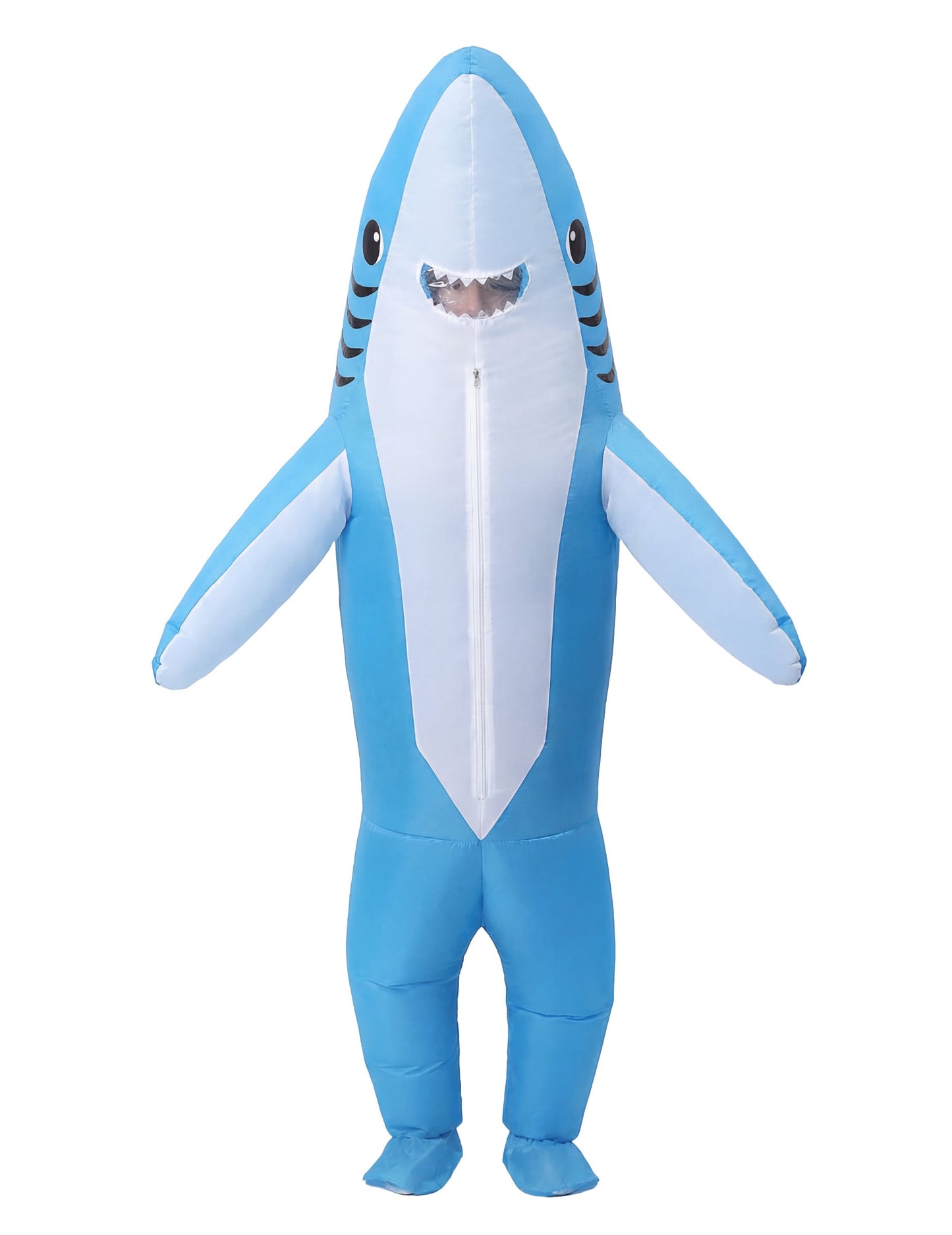 Déguisement requin gonflable pour adulte bleu et blanc