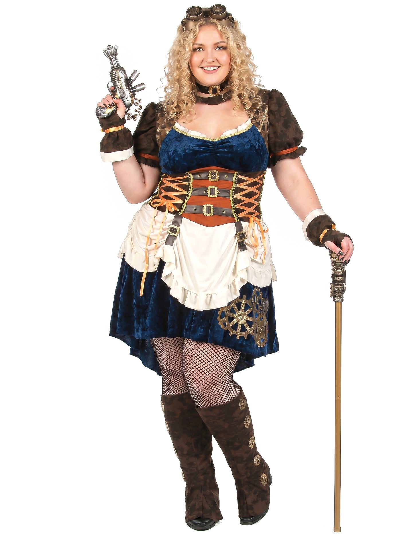 Plus-kokoinen naisten retro futuristinen steampunk-asu