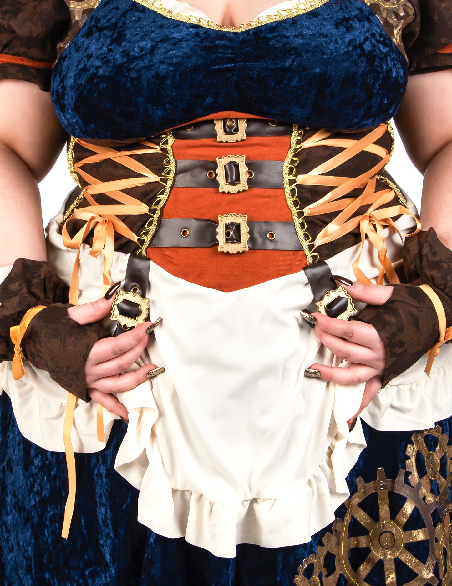 Plus-kokoinen naisten retro futuristinen steampunk-asu