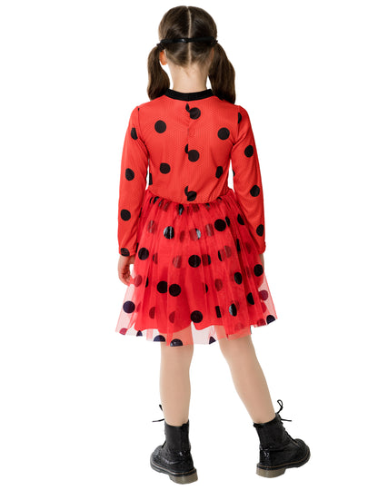 Vue de dos du déguisement robe avec jupon Ladybug Miraculous