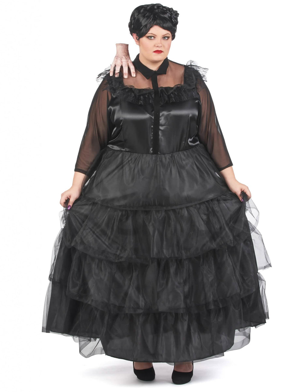 Vue de face du déguisement robe de bal gothique