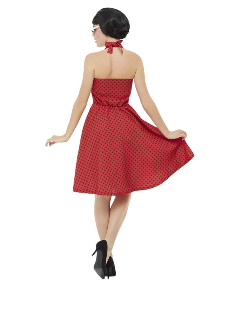 Rockabilly 50's -naamiaisasun selkäpuolen näkymä