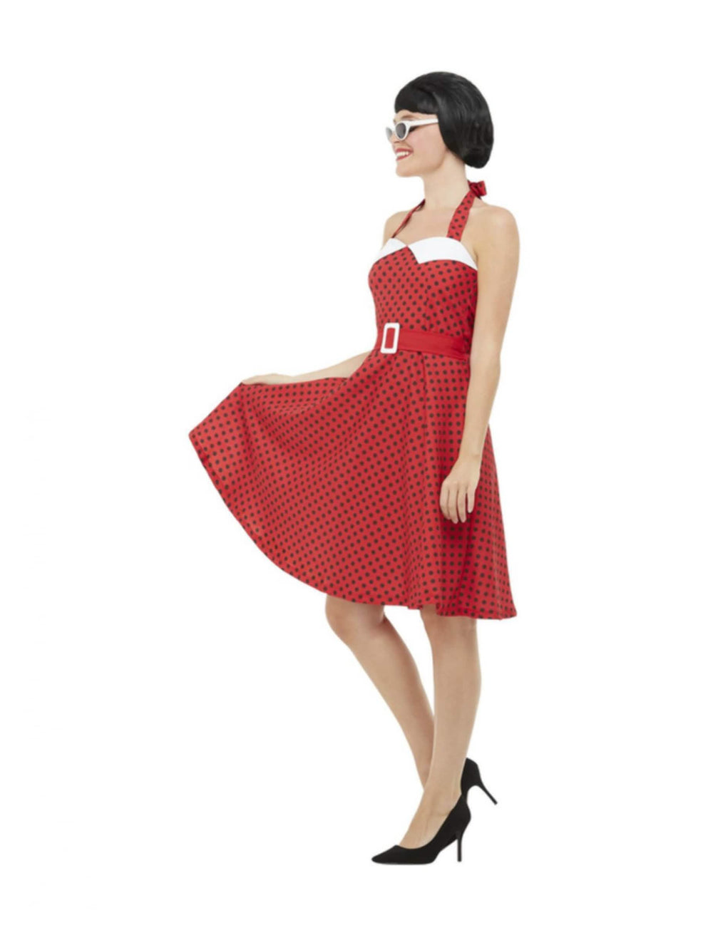 Rockabilly-naamiaisasun sivuprofiili 50-luvulta