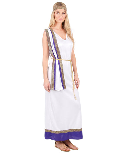 Violetti, pitkä roomalaisen naisen asu