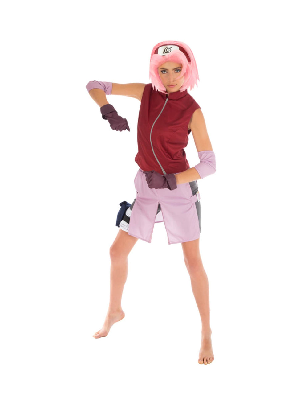 Sakura Haruno -asuste Naruto™ naisille punainen ja vaaleanpunainen