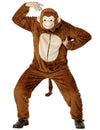 Déguisement de singe pour adulte marron en peluche avec queue