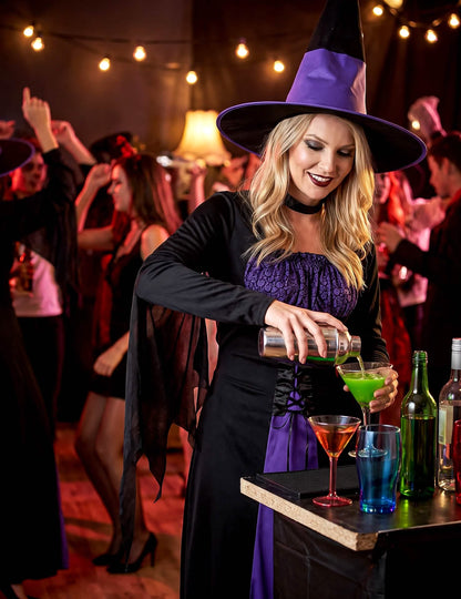 Violetti loitsu - Naisten Halloween-noidan asu