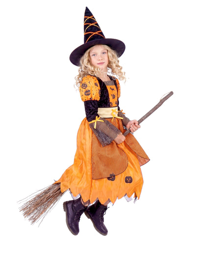 Déguisement sorcière orange fille Halloween