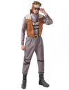 Déguisement steampunk aviateur pour homme marron et gris avec casque et lunettes