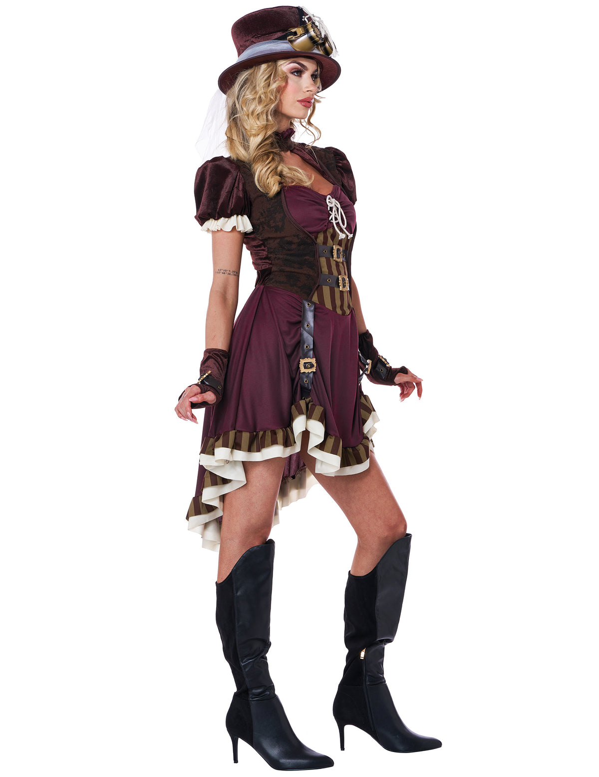 Steampunk Bordeaux-naamiaisasu aikuisille