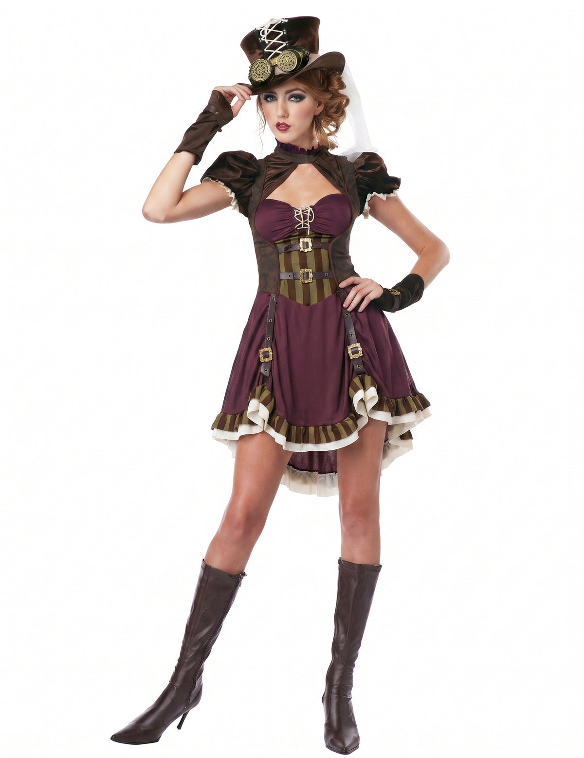 Steampunk Bordeaux-naamiaisasu aikuisille