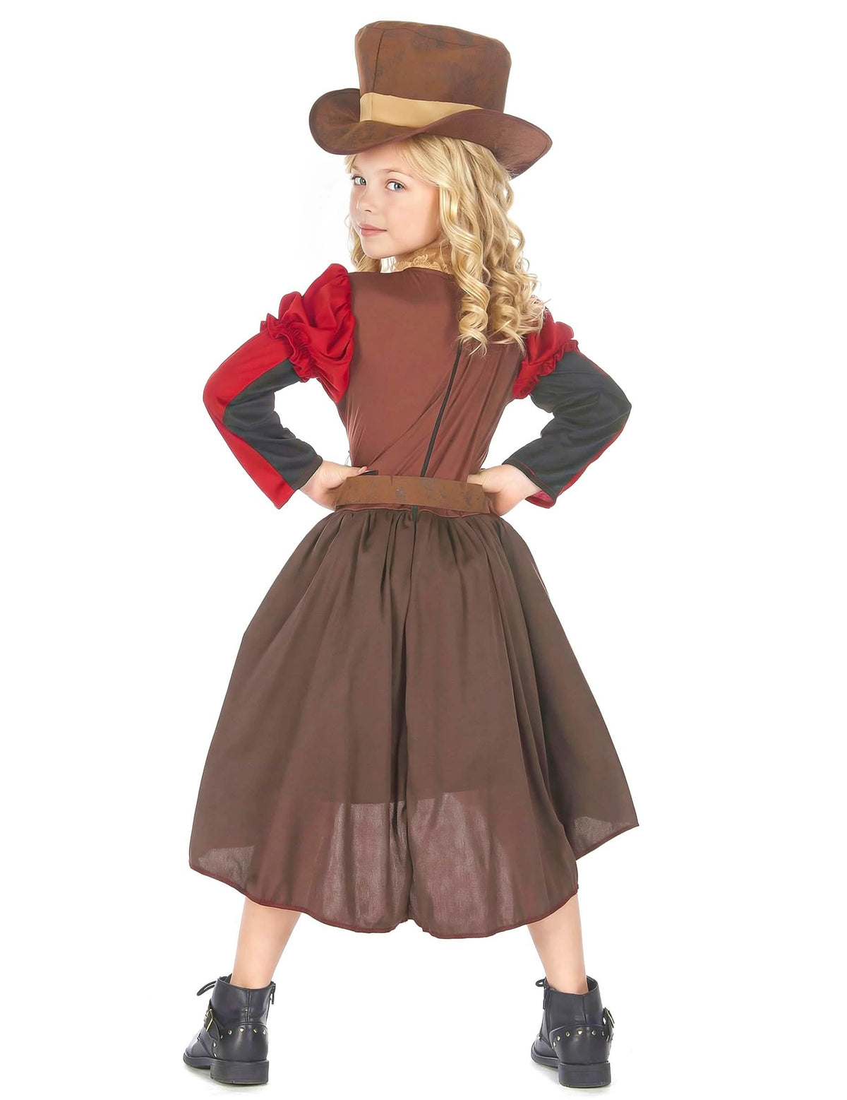 Steampunk-luksusnaamiaispuvun takanäkymä tytöille