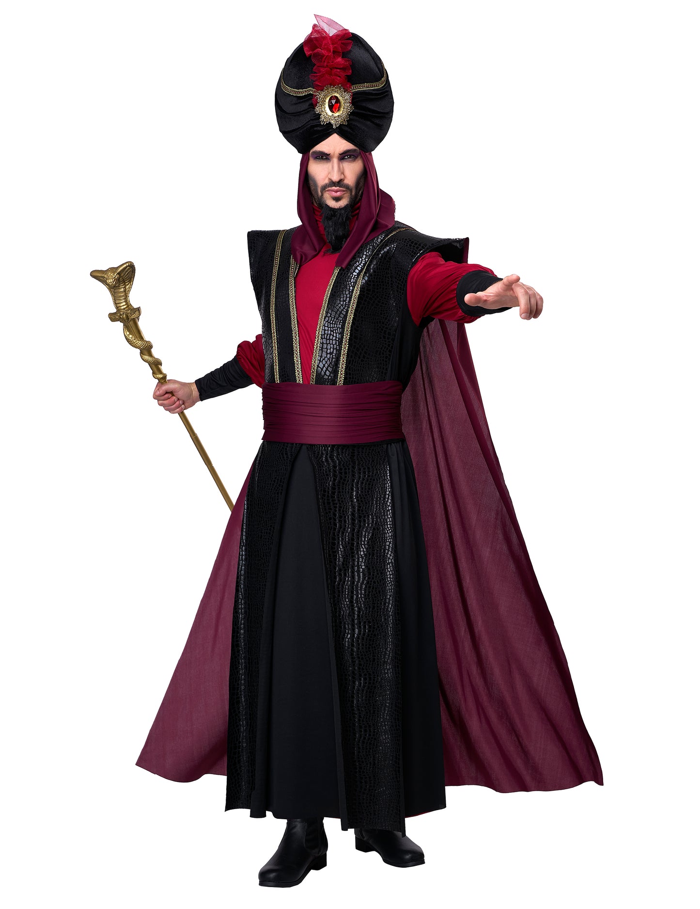 Vue de face du déguisement de sultan du mal luxe