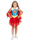 Déguisement Supergirl DC Super Hero Girls pour fille bleu et rouge avec cape et tutu