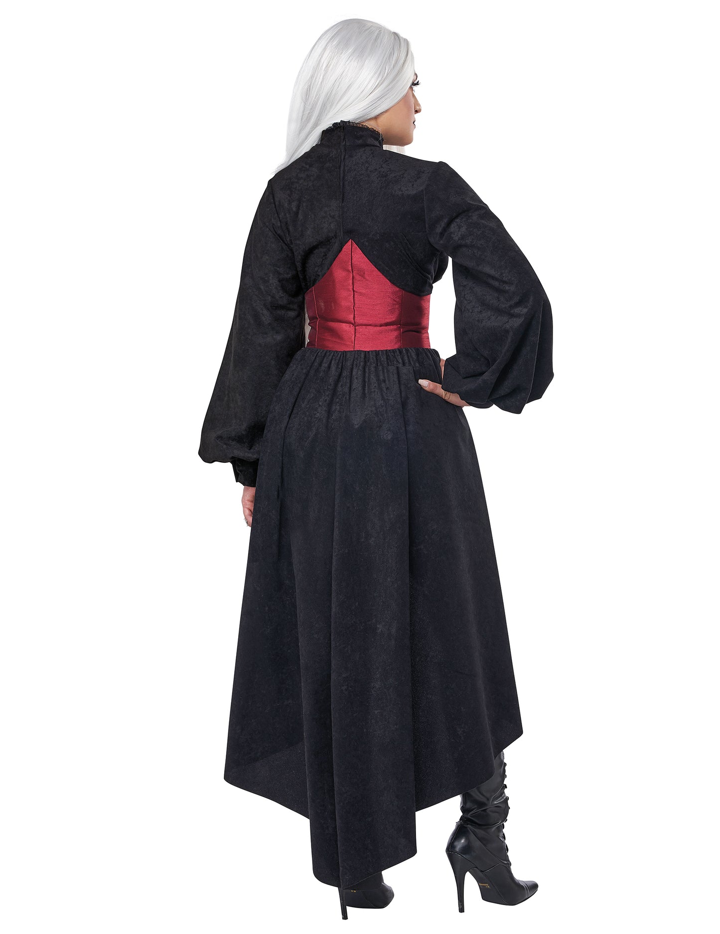 Vue de dos du déguisement vampire à corset luxe