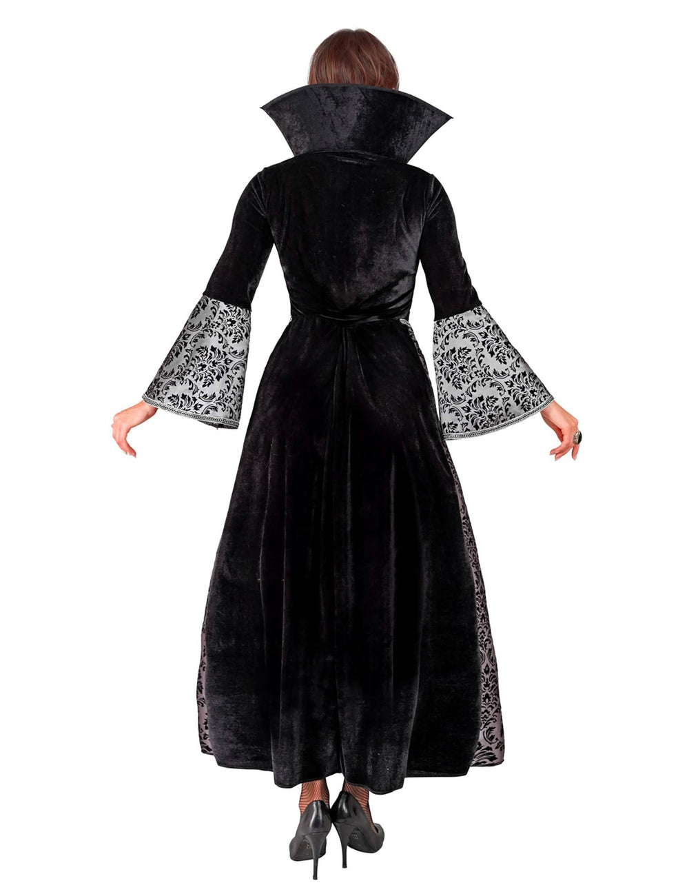 Vue de dos du déguisement vampire baroque pour femme