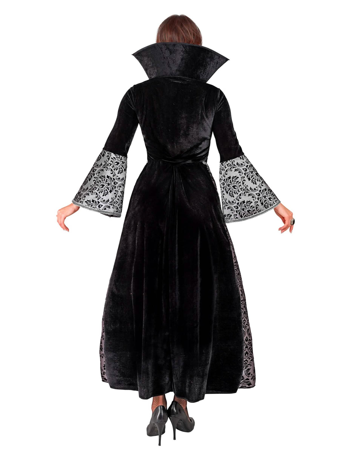 Vue de dos du déguisement vampire baroque pour femme