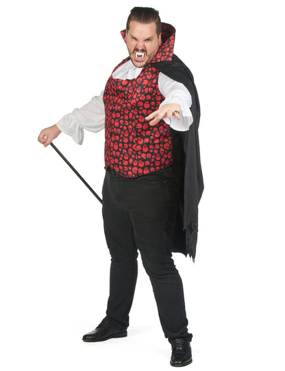 Vue de profil du déguisement de vampire pour homme grande taille