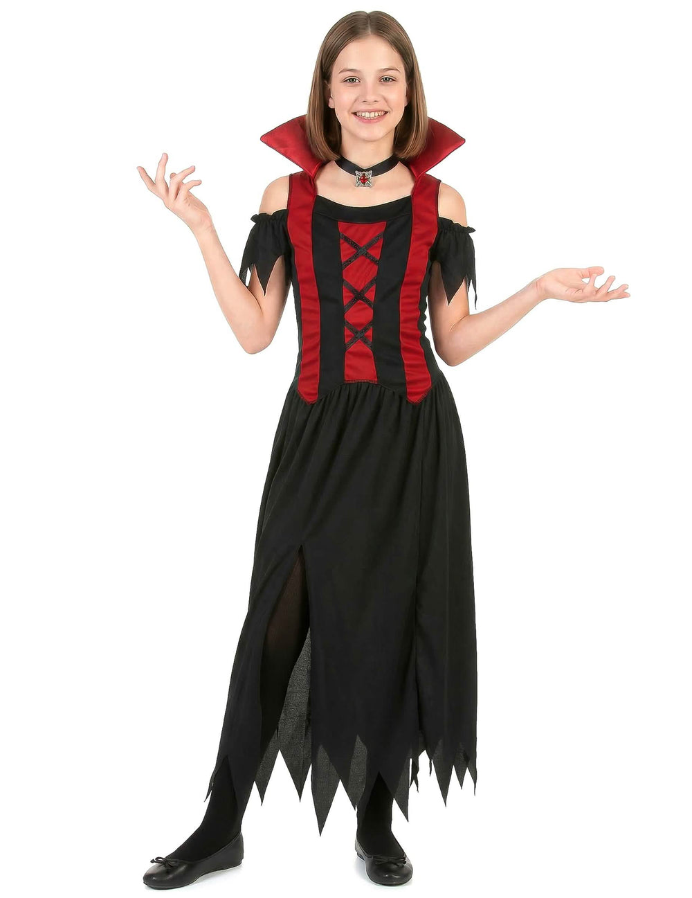 Eteenpäin asento kädet ylhäällä vampyyriasusta tytöt