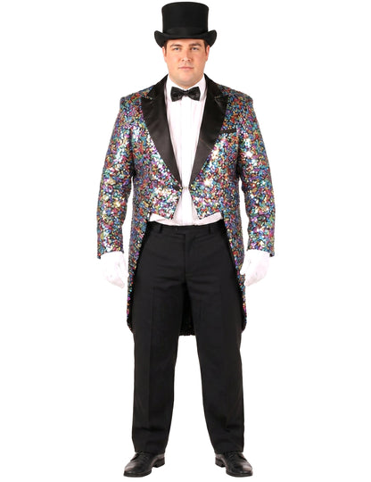 Déguisement veste Carnaval à paillettes multicolore homme