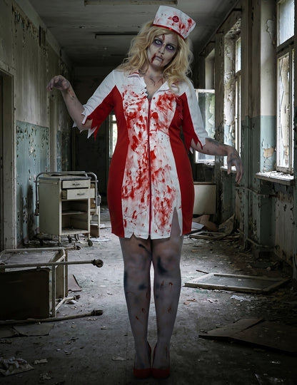Naisten Zombisairaanhoitaja Halloween asu